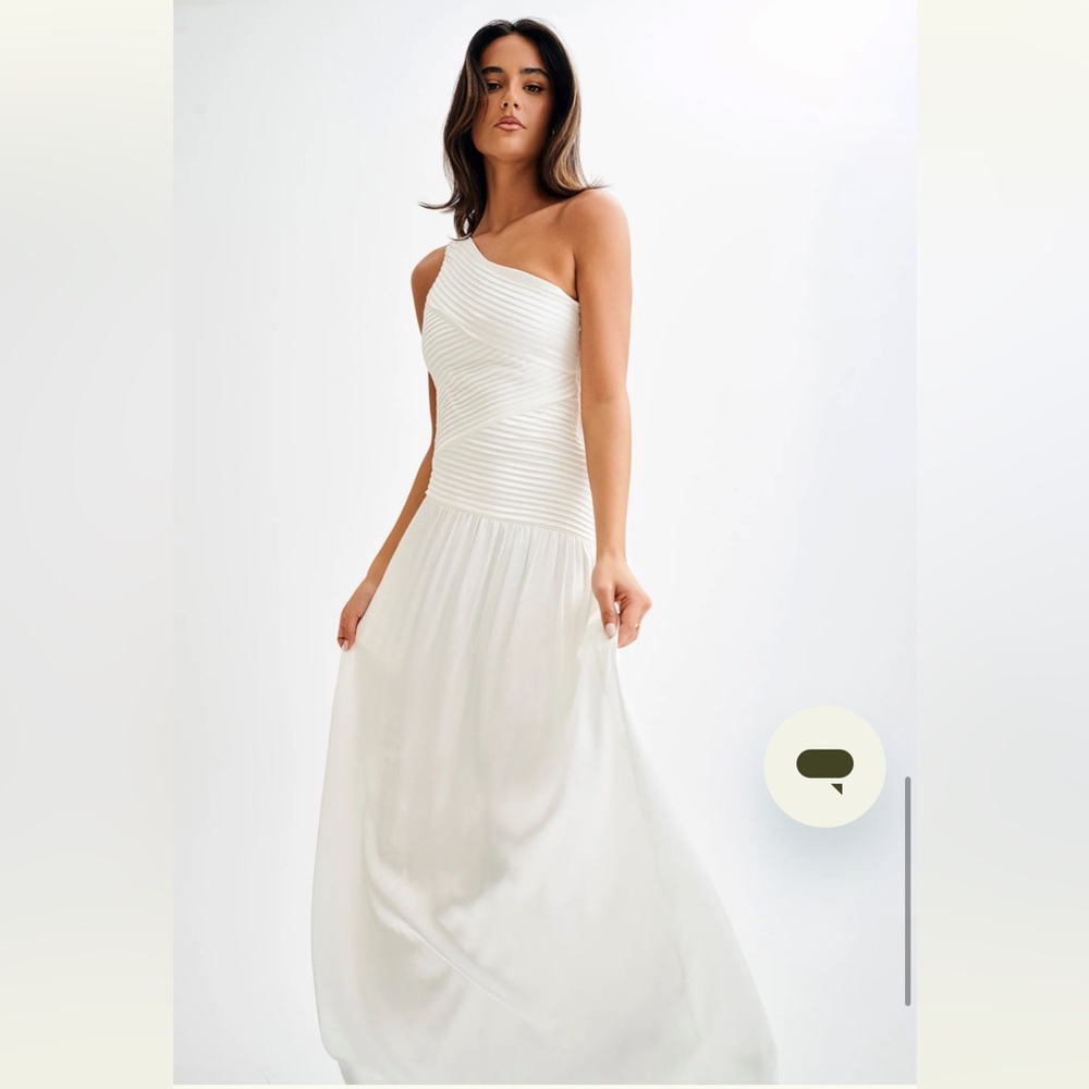 Meshki One-Shoulder White Maxi Dress